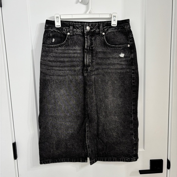 Charcoal Denim Skirt - Picture 2 of 4